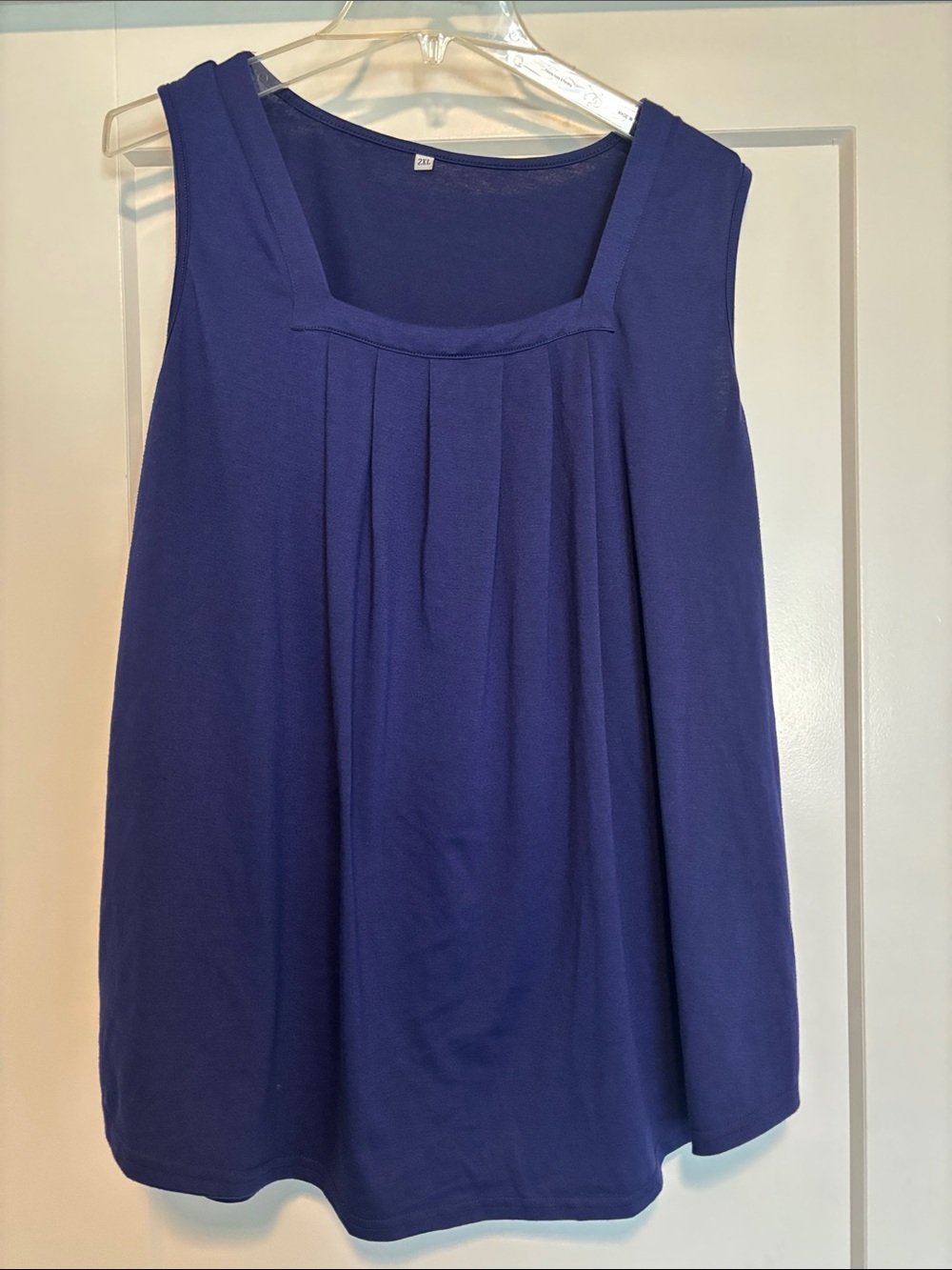 Amazon Women’s Square Neck Pleated Tank Top - Royal Blue